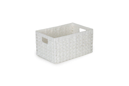 SIZE 1 WHITE PAPER ROPE RECTANGULAR STORAGE BASKET