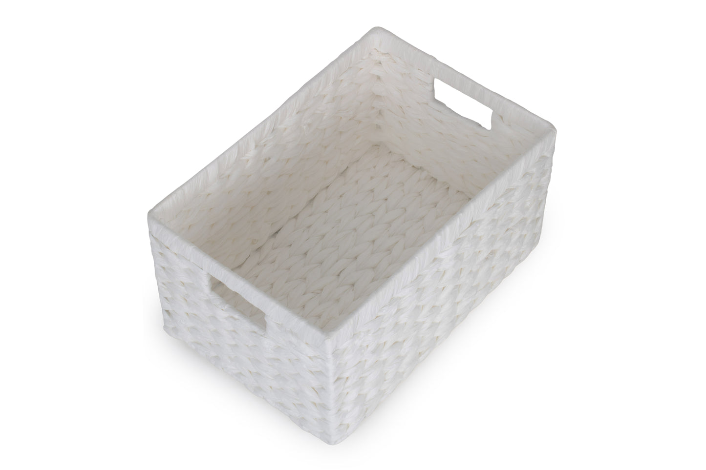 SIZE 1 WHITE PAPER ROPE RECTANGULAR STORAGE BASKET