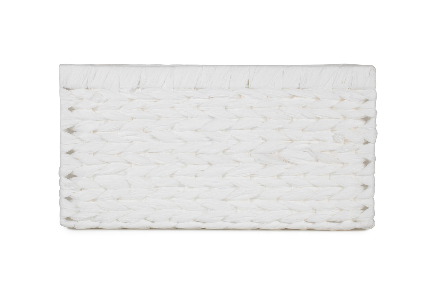 SIZE 1 WHITE PAPER ROPE RECTANGULAR STORAGE BASKET