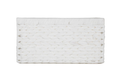 SIZE 1 WHITE PAPER ROPE RECTANGULAR STORAGE BASKET