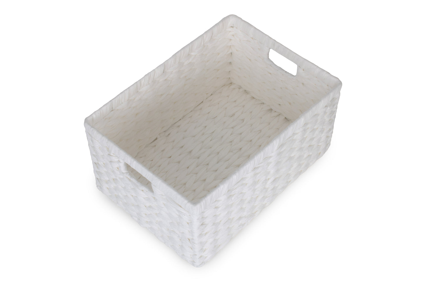 SIZE 2 WHITE PAPER ROPE RECTANGULAR STORAGE BASKET