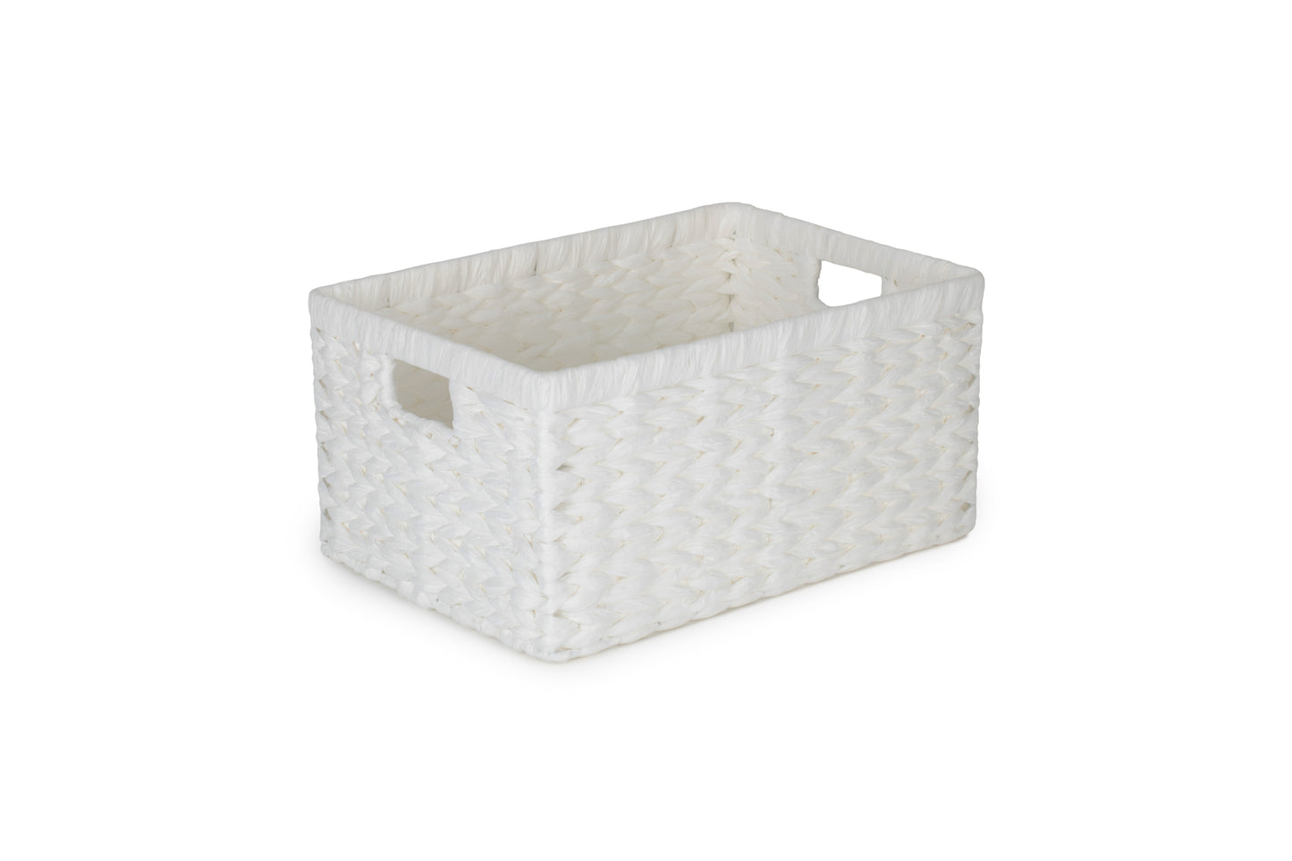 SIZE 2 WHITE PAPER ROPE RECTANGULAR STORAGE BASKET