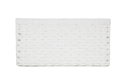 SIZE 2 WHITE PAPER ROPE RECTANGULAR STORAGE BASKET