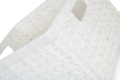 SIZE 2 WHITE PAPER ROPE RECTANGULAR STORAGE BASKET