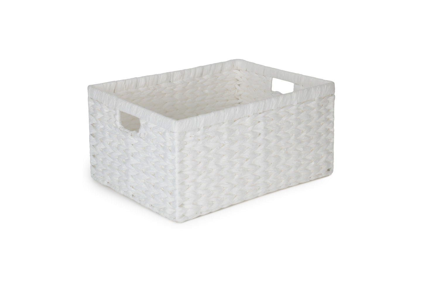 SIZE 3 WHITE PAPER ROPE RECTANGULAR STORAGE BASKET