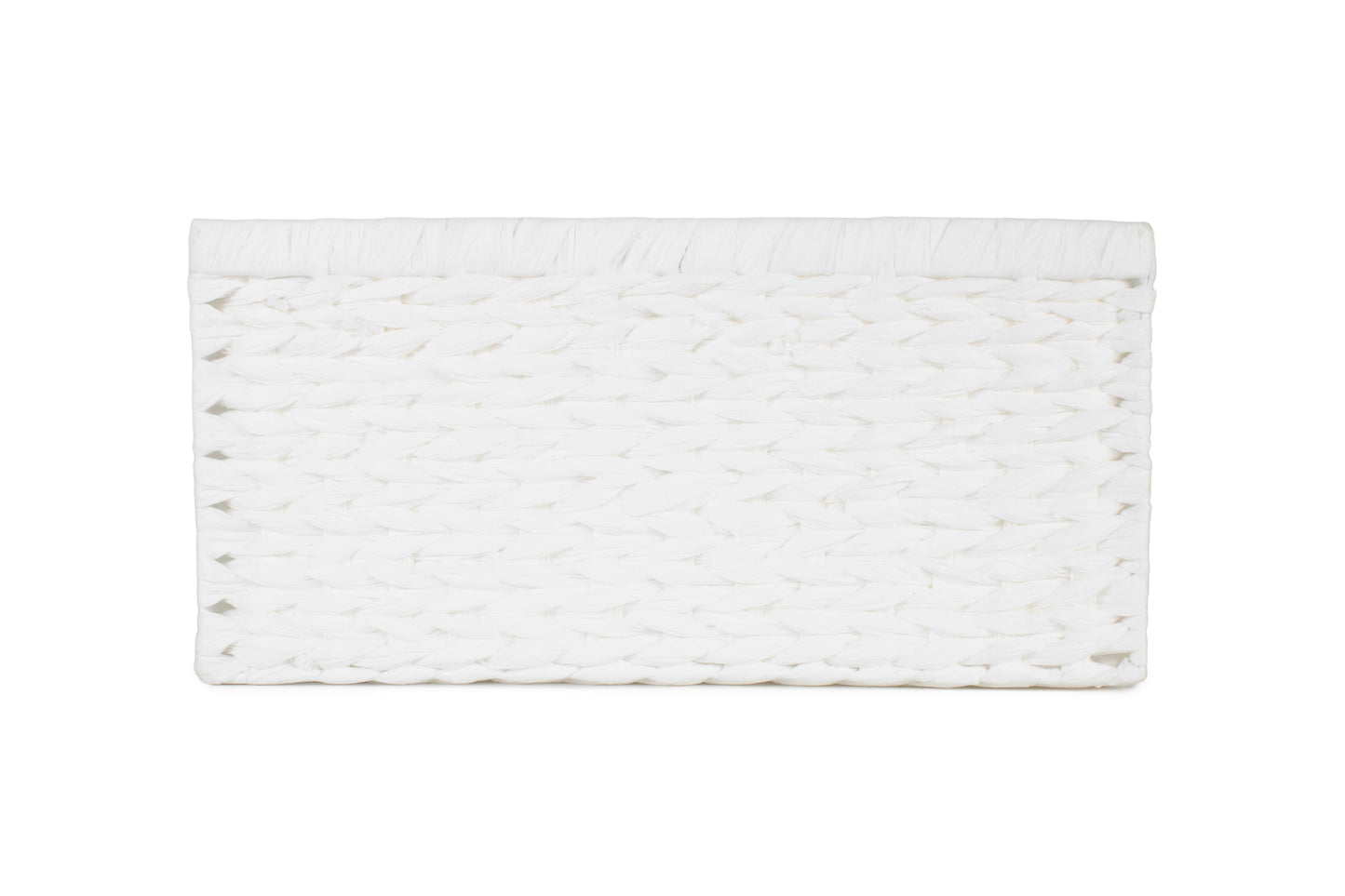 SIZE 3 WHITE PAPER ROPE RECTANGULAR STORAGE BASKET