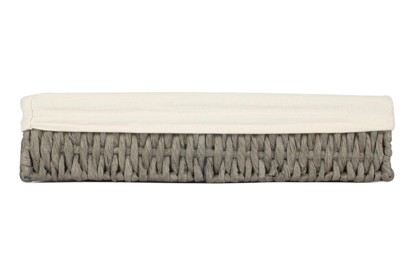 MEDIUM LINED RECTANGULAR STRAIGHT-SIDED GREY PAPER ROPE TRAY