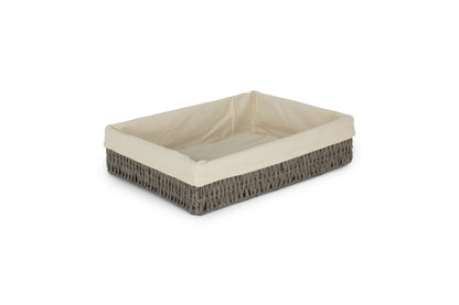 EXTRA LARGE LINED RECTANGULAR STRAIGHT-SIDED GREY PAPER ROPE TRAY
