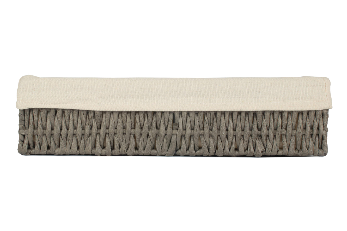 EXTRA LARGE LINED RECTANGULAR STRAIGHT-SIDED GREY PAPER ROPE TRAY