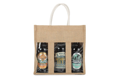 SIX BEER BOTTLE JUTE BAG