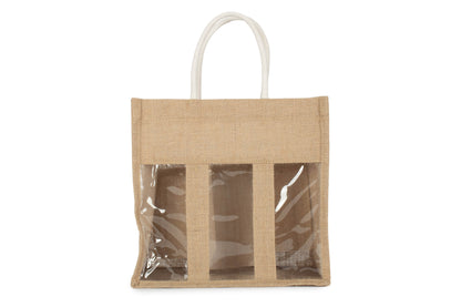 SIX BEER BOTTLE JUTE BAG