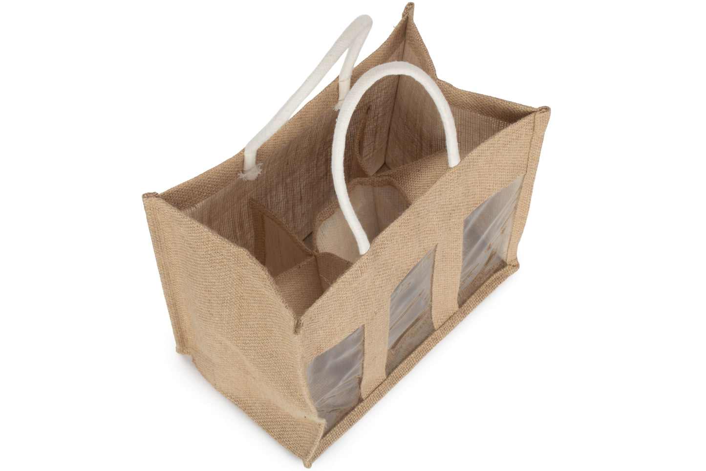 SIX BEER BOTTLE JUTE BAG
