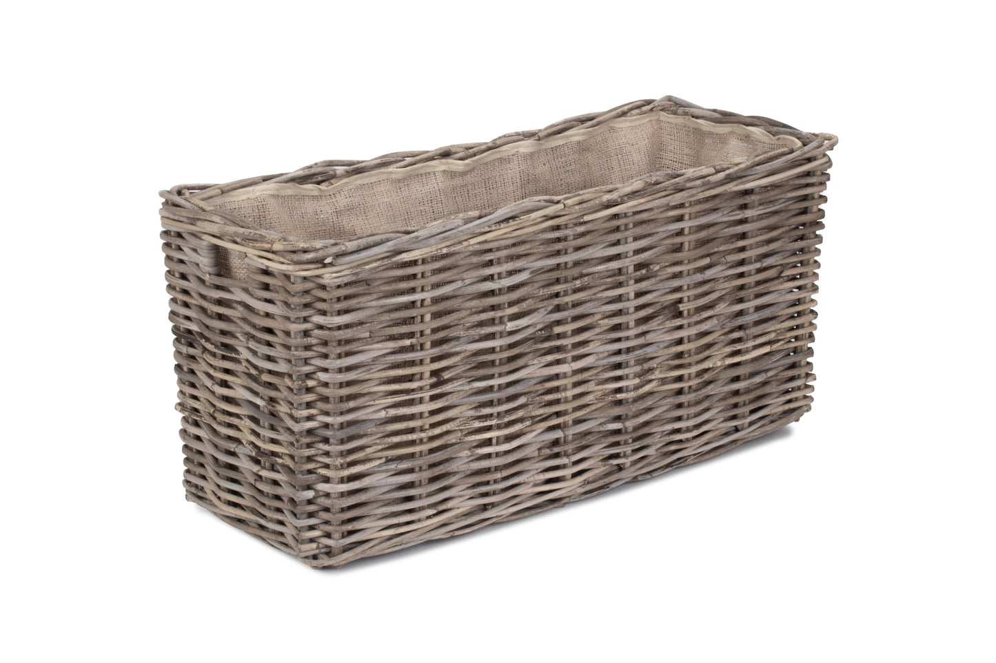 SMALL UNDER BENCH BASKET with HESSIAN LINING