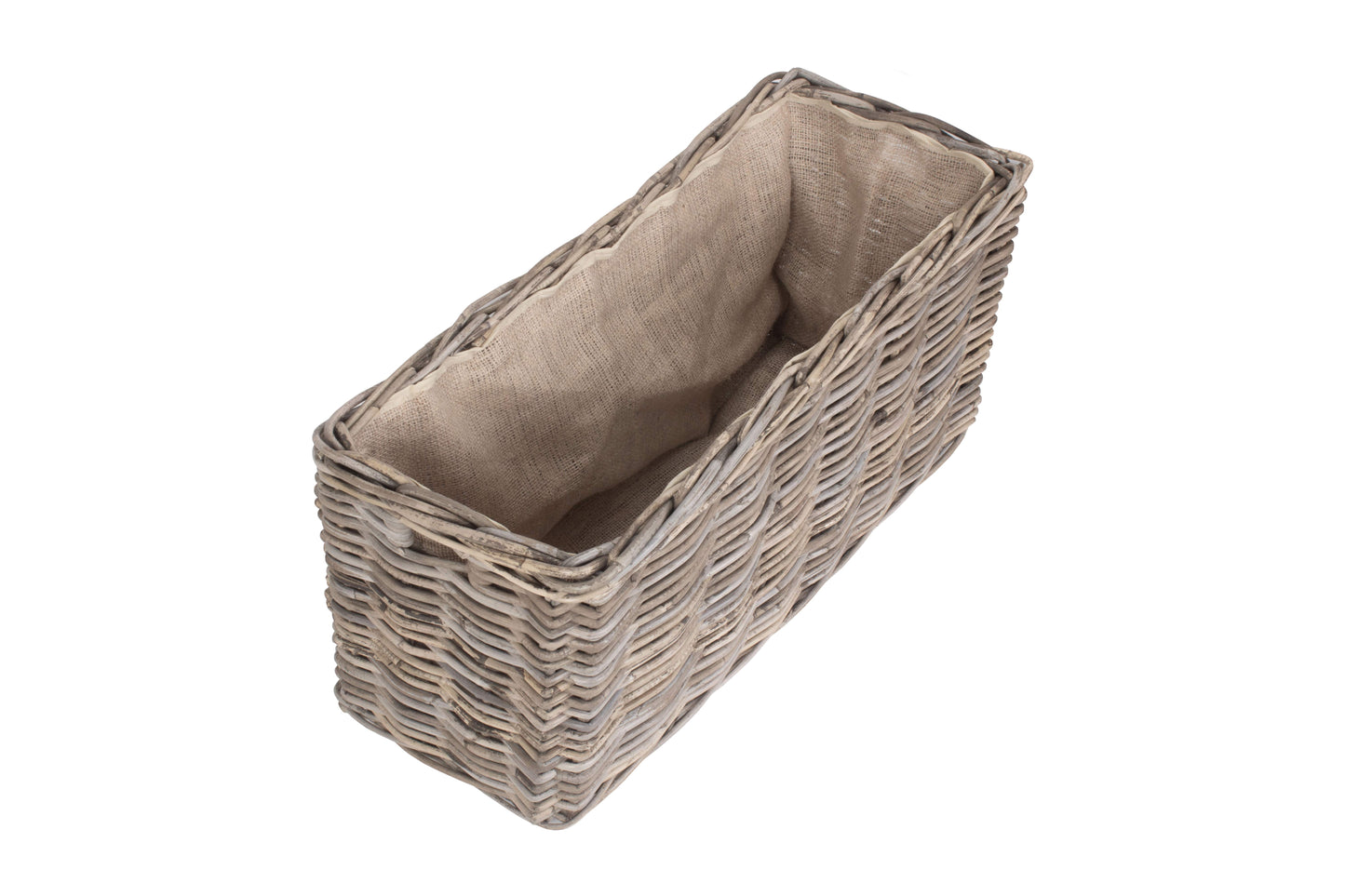 SMALL UNDER BENCH BASKET with HESSIAN LINING