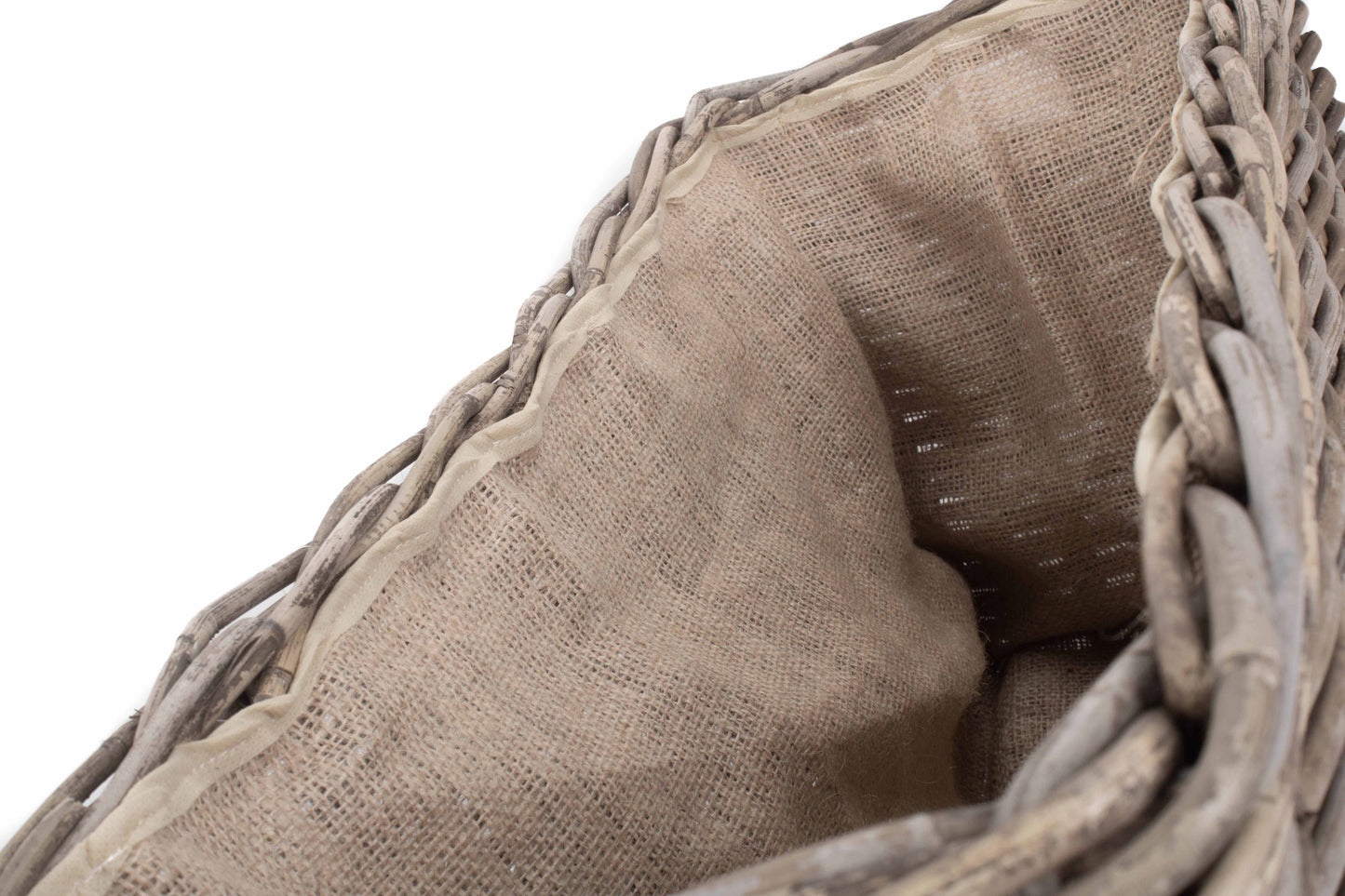 SMALL UNDER BENCH BASKET with HESSIAN LINING