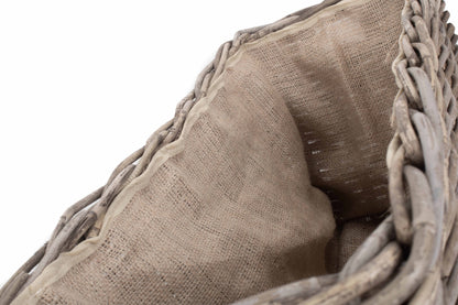 SMALL UNDER BENCH BASKET with HESSIAN LINING