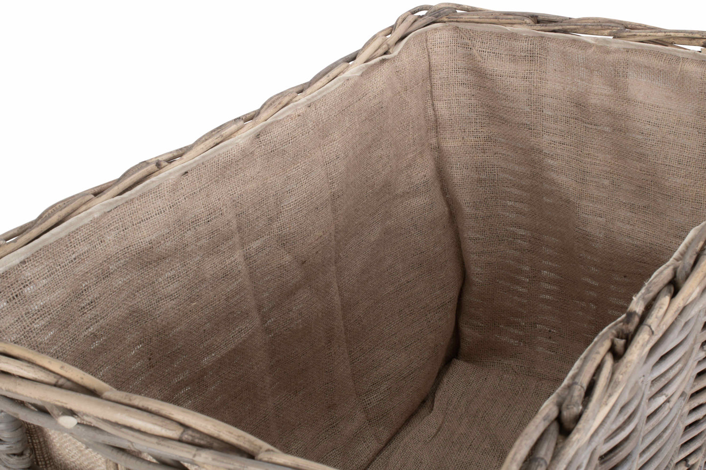 LARGE UNDER BENCH BASKET with HESSIAN LINING
