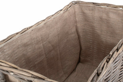 LARGE UNDER BENCH BASKET with HESSIAN LINING