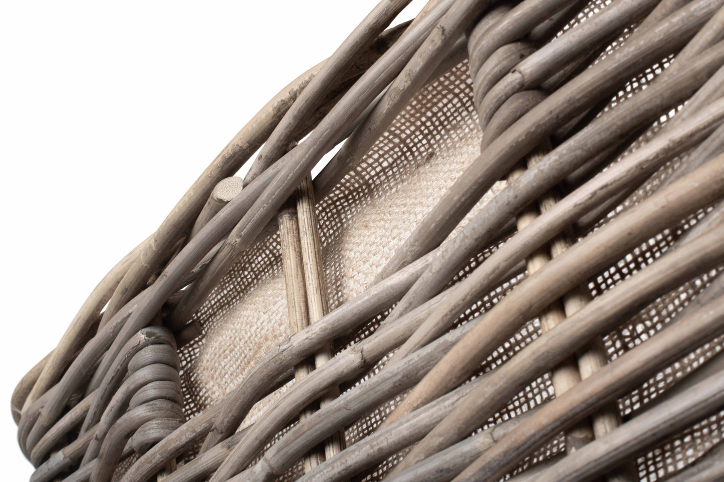 LARGE UNDER BENCH BASKET with HESSIAN LINING