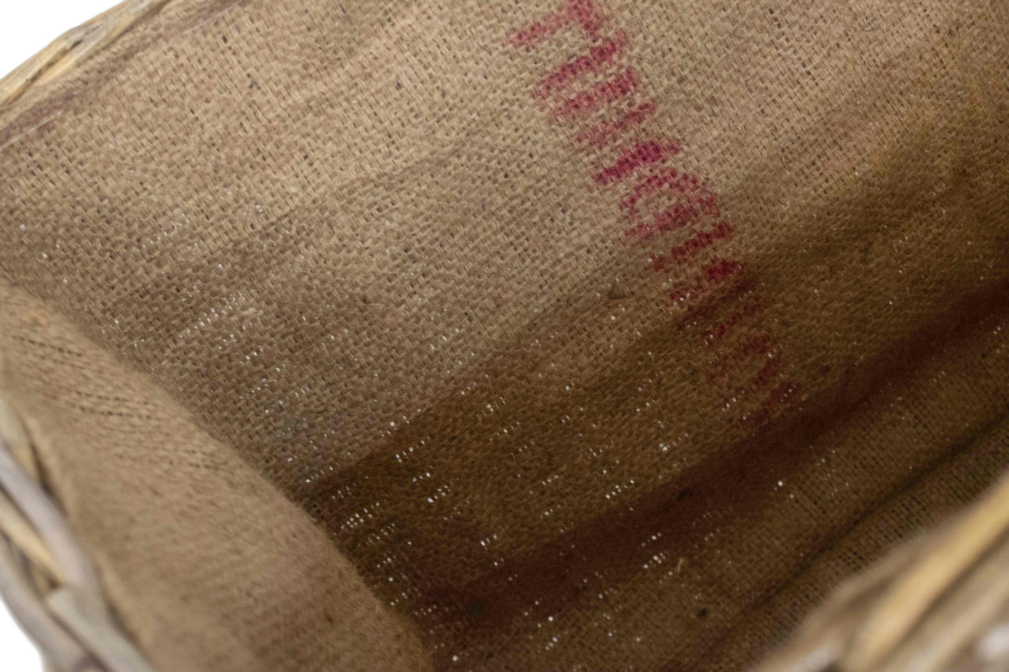 SMALL UNDER BENCH BASKET with HESSIAN LINING
