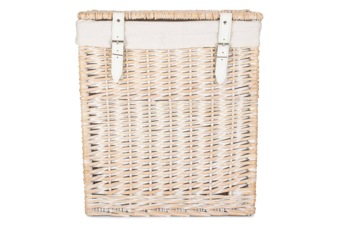 SIZE 1 - BOUTIQUE WHITE WASH STORAGE LAUNDRY HAMPER with LINING