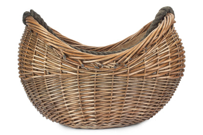 ANTIQUE WASH ROPE HANDLED CARRYING BASKET