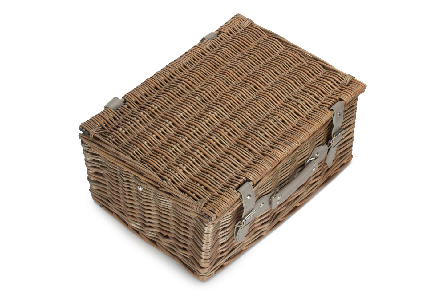 4 PERSON GREY TWEED HAMPER