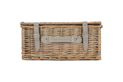4 PERSON GREY TWEED HAMPER