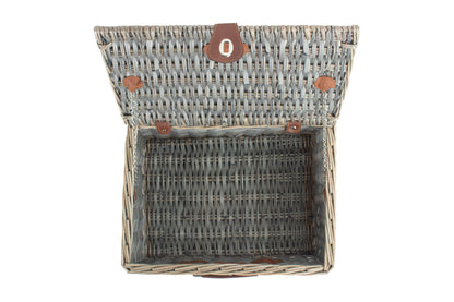 ANTIQUE WASH DEEP 16" SPLIT WILLOW HAMPER