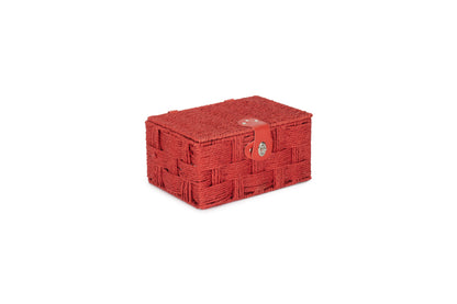 SMALL RED PAPER ROPE HAMPER