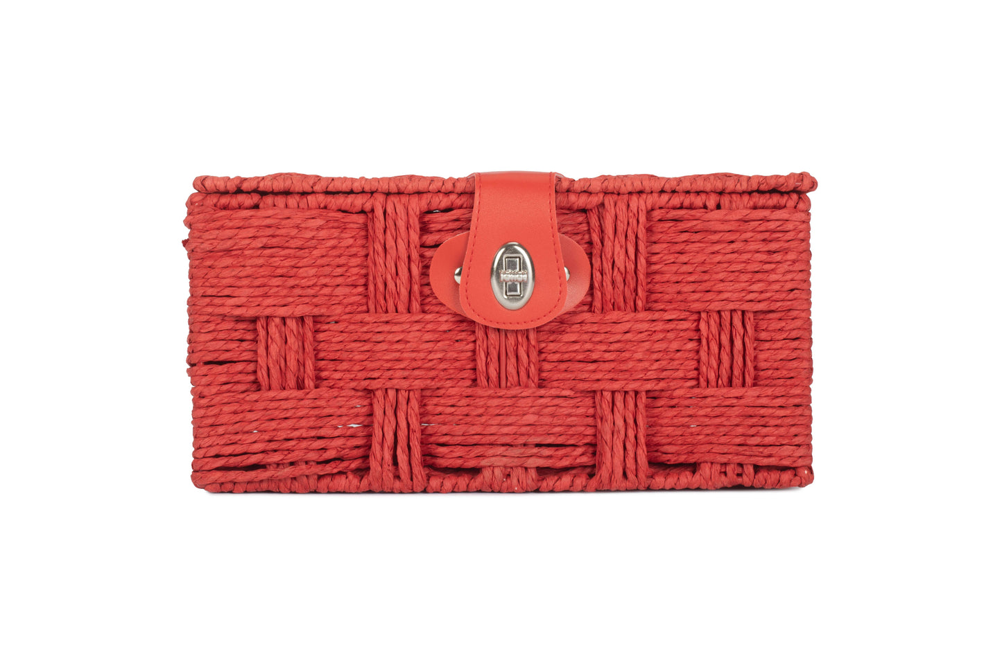SMALL RED PAPER ROPE HAMPER