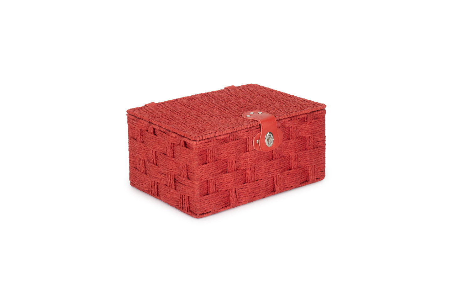 MEDIUM RED PAPER ROPE HAMPER