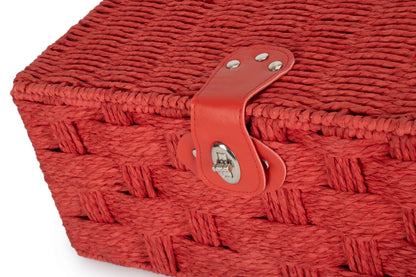 MEDIUM RED PAPER ROPE HAMPER