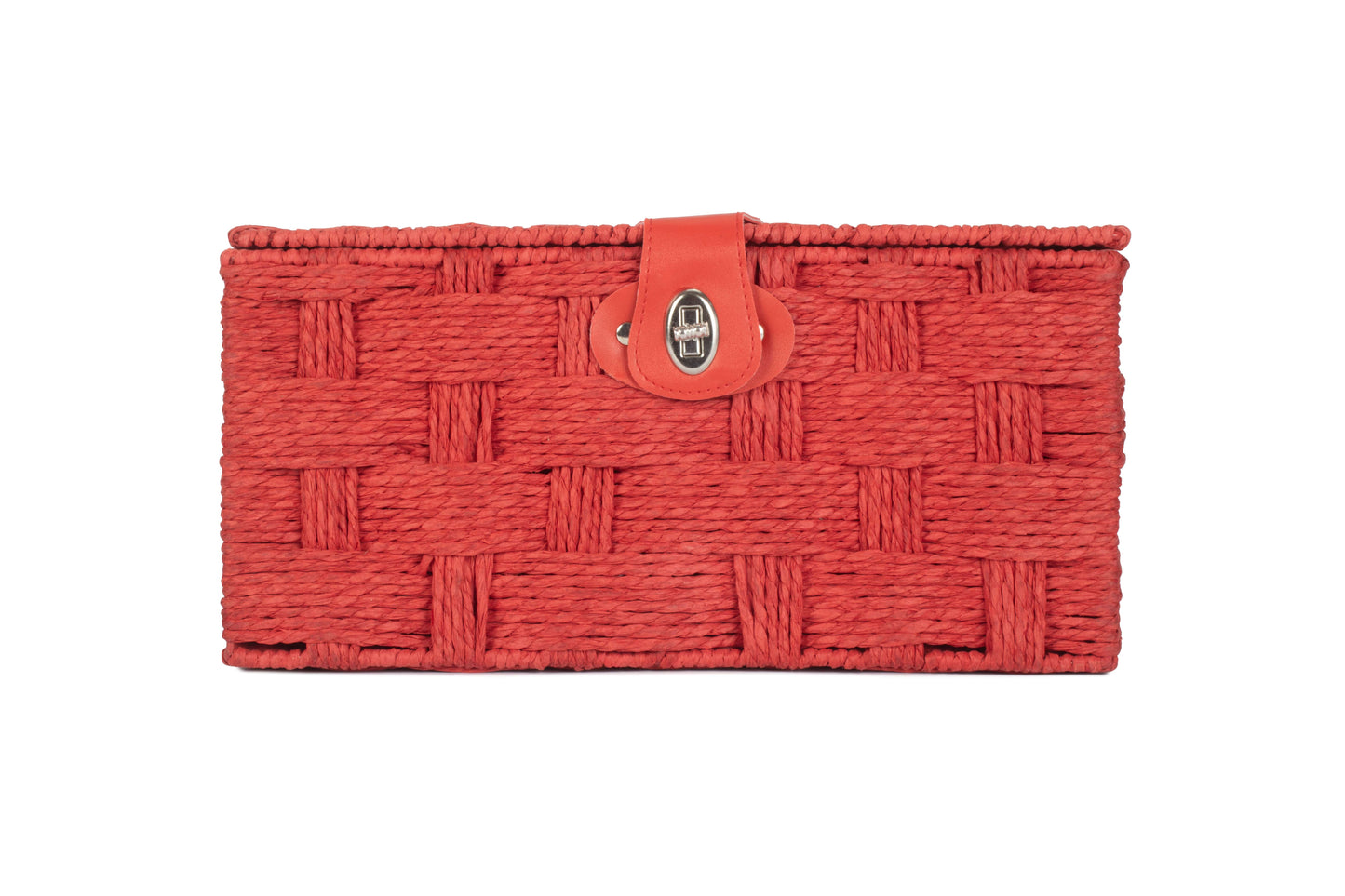 MEDIUM RED PAPER ROPE HAMPER