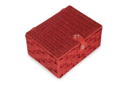 LARGE RED PAPER ROPE HAMPER
