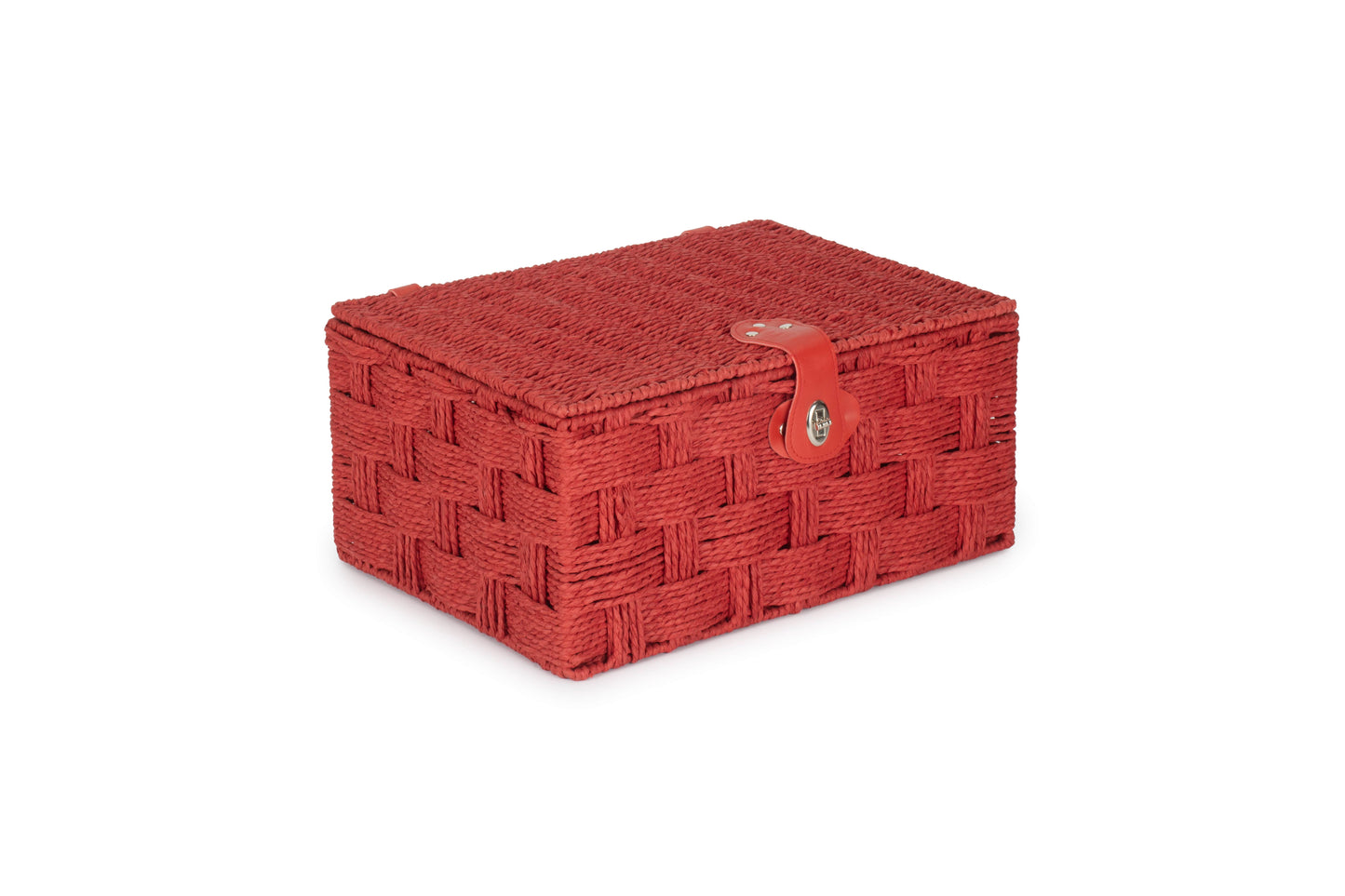 LARGE RED PAPER ROPE HAMPER