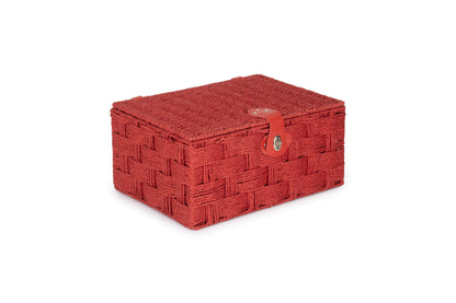 LARGE RED PAPER ROPE HAMPER