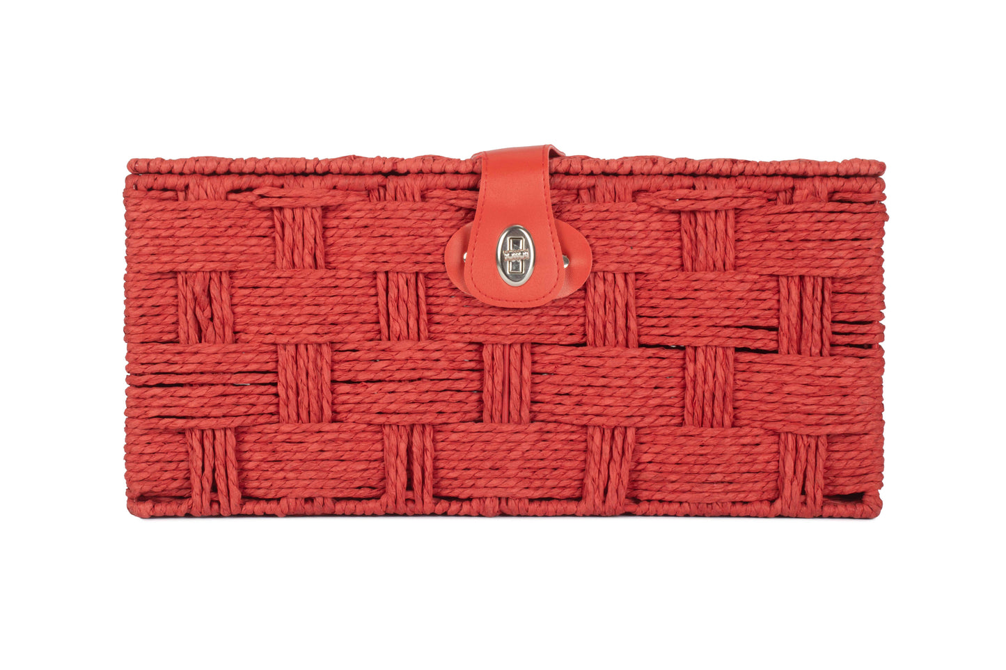 LARGE RED PAPER ROPE HAMPER
