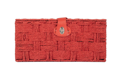 LARGE RED PAPER ROPE HAMPER