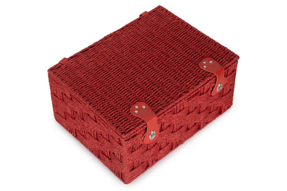 EXTRA LARGE RED PAPER ROPE HAMPER