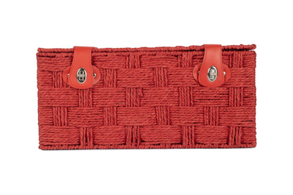 EXTRA LARGE RED PAPER ROPE HAMPER