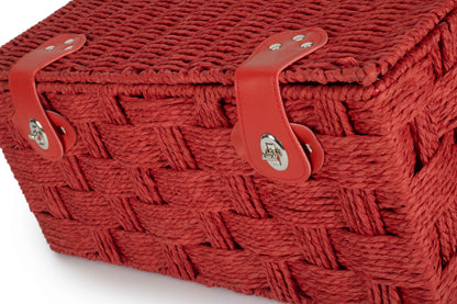 EXTRA LARGE RED PAPER ROPE HAMPER