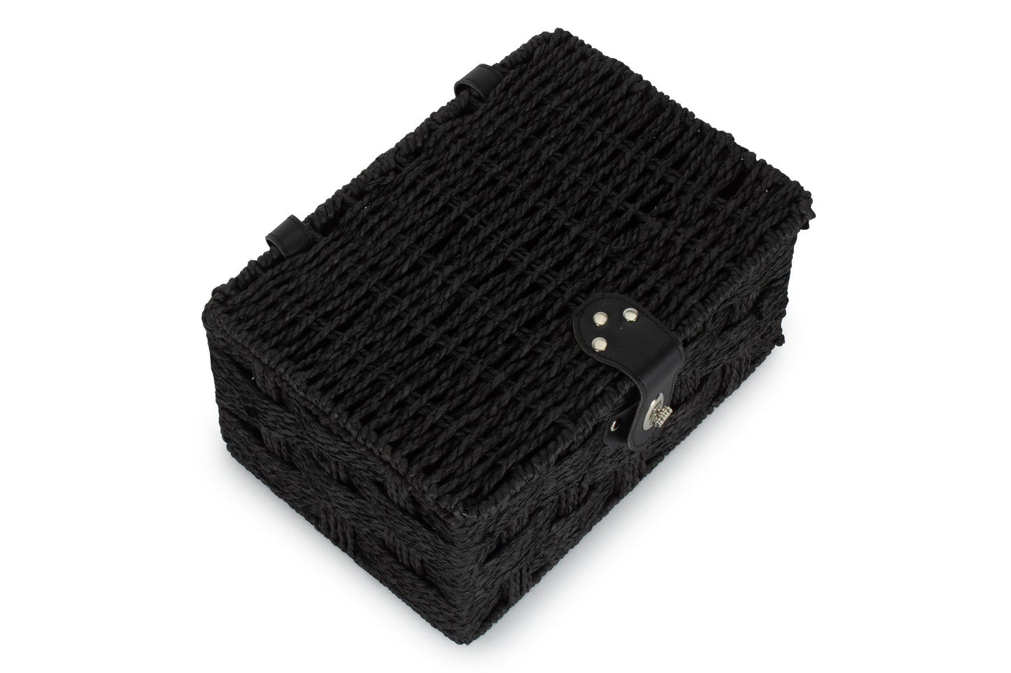 SMALL BLACK PAPER ROPE HAMPER