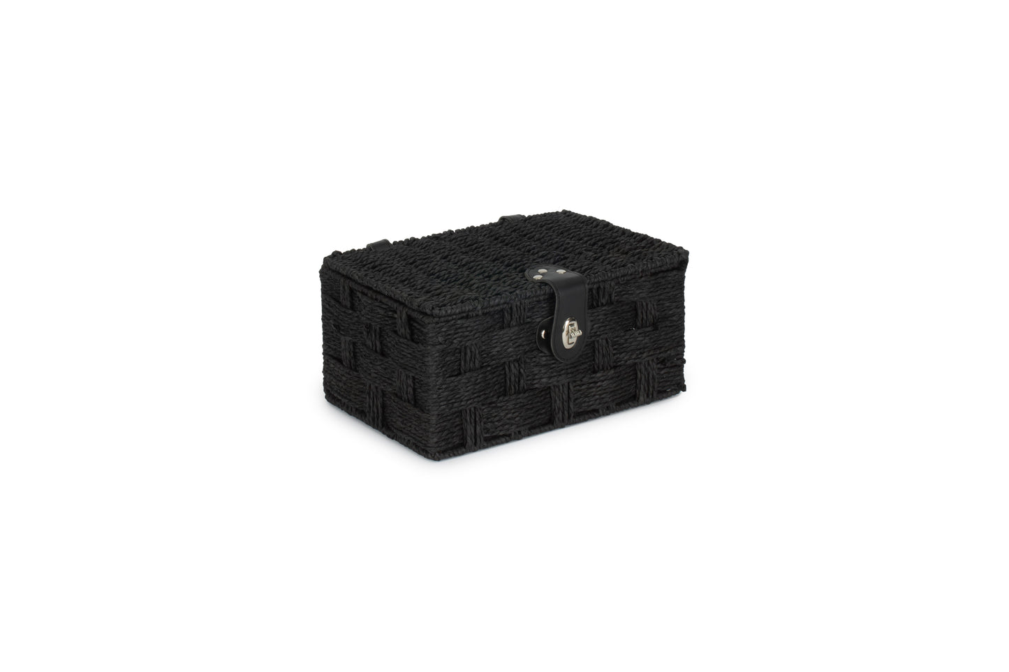 SMALL BLACK PAPER ROPE HAMPER
