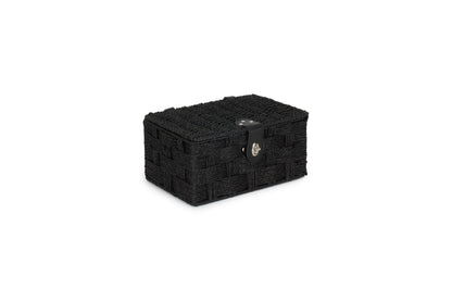 SMALL BLACK PAPER ROPE HAMPER