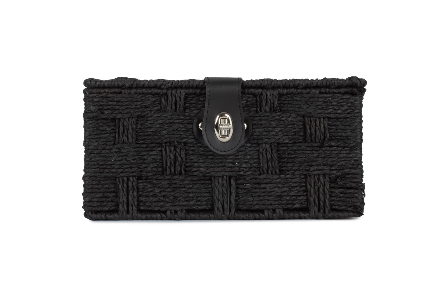 SMALL BLACK PAPER ROPE HAMPER