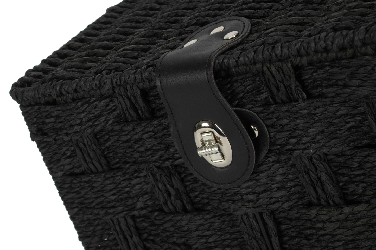 SMALL BLACK PAPER ROPE HAMPER
