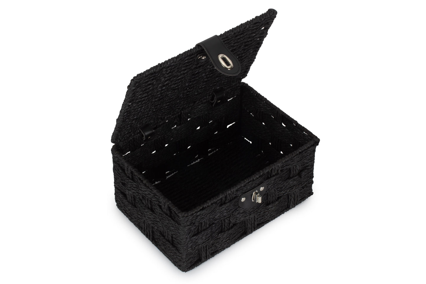 SMALL BLACK PAPER ROPE HAMPER