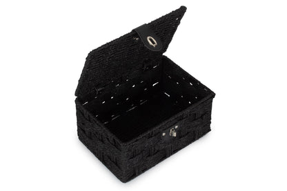SMALL BLACK PAPER ROPE HAMPER