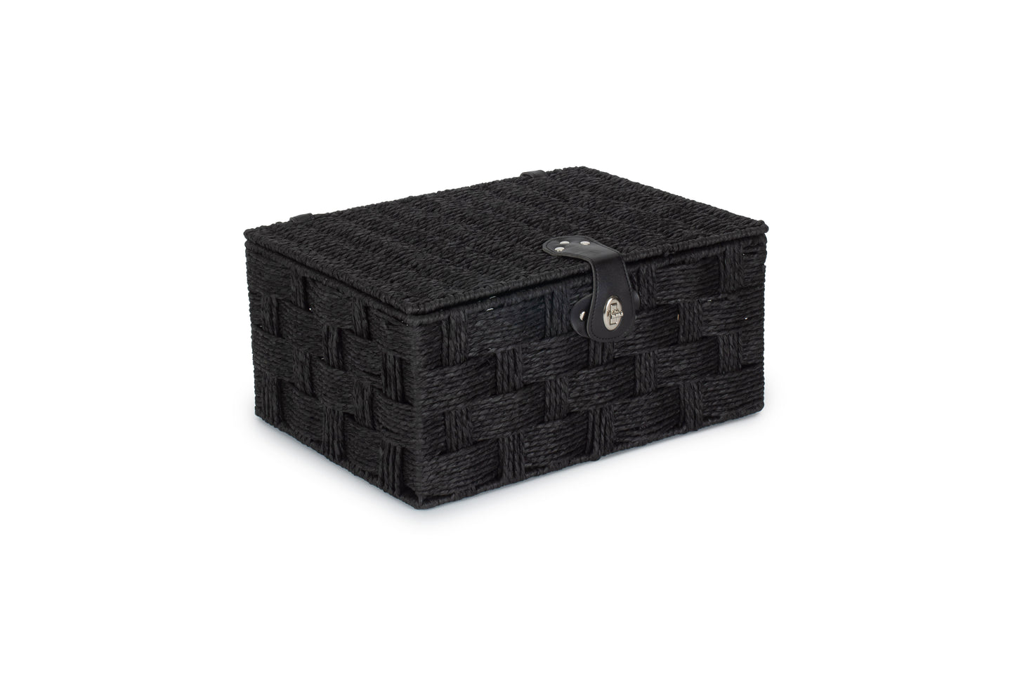 LARGE BLACK PAPER ROPE HAMPER